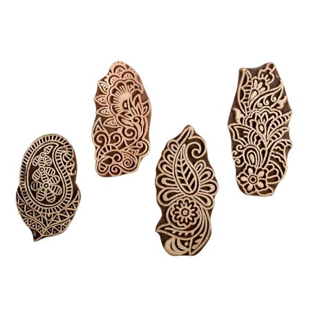 Set of 4 Piece New Mix Wooden Printing Block